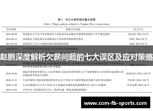赵鹏深度解析欠薪问题的七大误区及应对策略